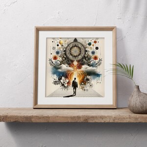 Transformation Art Print: Metaphysical Wall Decor, Mandala Art, Celebration of Life Gift image 8