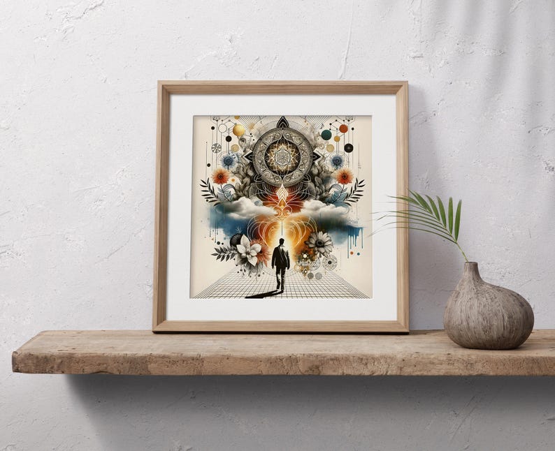 Transformation Art Print: Metaphysical Wall Decor, Mandala Art, Celebration of Life Gift image 8