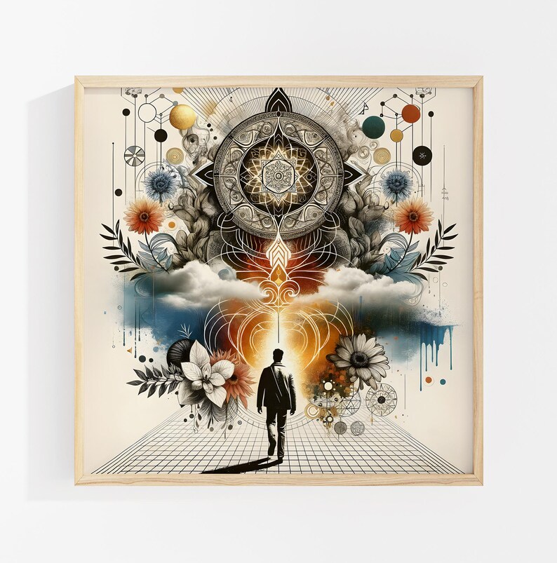 Transformation Art Print: Metaphysical Wall Decor, Mandala Art, Celebration of Life Gift image 4