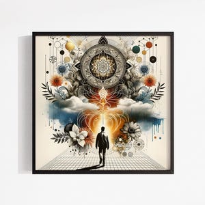 Transformation Art Print: Metaphysical Wall Decor, Mandala Art, Celebration of Life Gift image 6