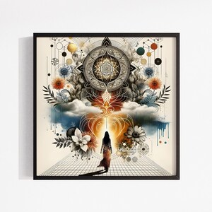 Transformation Art Print: Metaphysical Wall Decor, Mandala Art, Celebration of Life Gift image 7