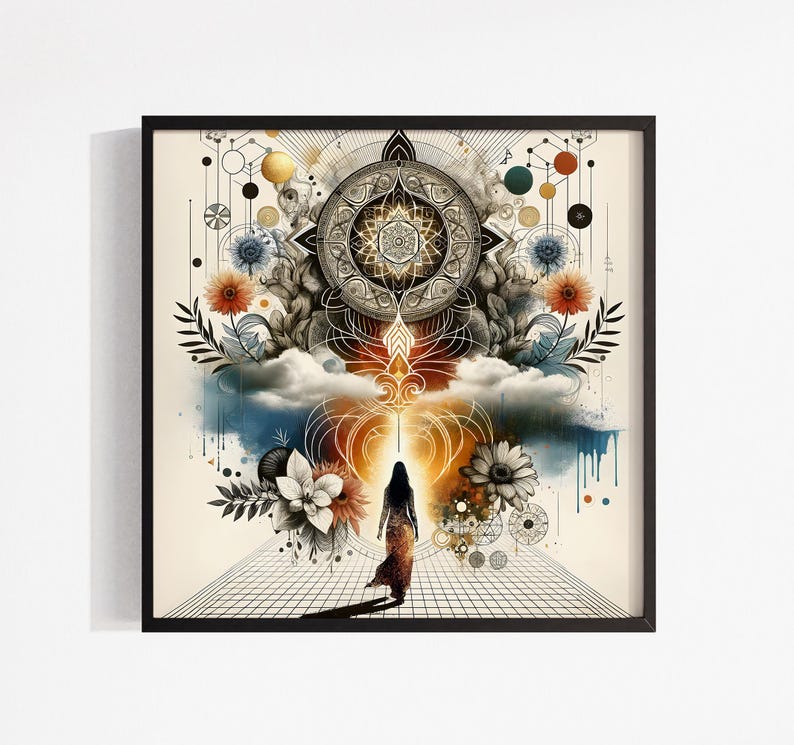 Transformation Art Print: Metaphysical Wall Decor, Mandala Art, Celebration of Life Gift image 7
