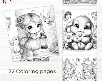 Fantasy Coloring Pages | Printable Coloring Pages | Fairy Coloring Sheet | Pdf Malvorlagen Fee | Adult Coloring Page | Fairy Wall Art