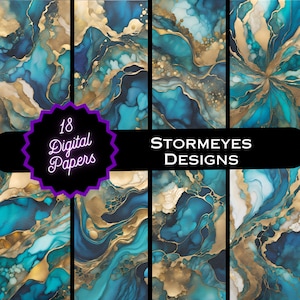 Alcohol Ink Digital Papers | Marble Digital Papers | Digital Background | Abstract Sublimation | Card Making | 12 X 12 | Tumbler Wrap
