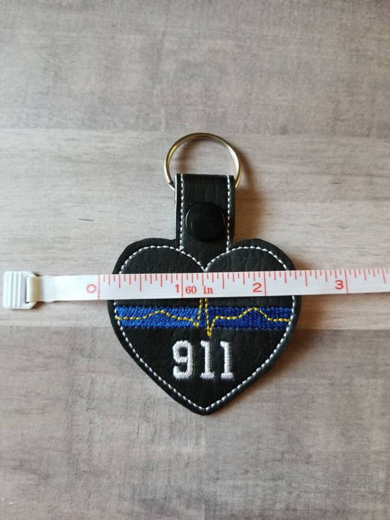 Dispatcher Keychain Police Keychain Thin Gold Line Thin Etsy
