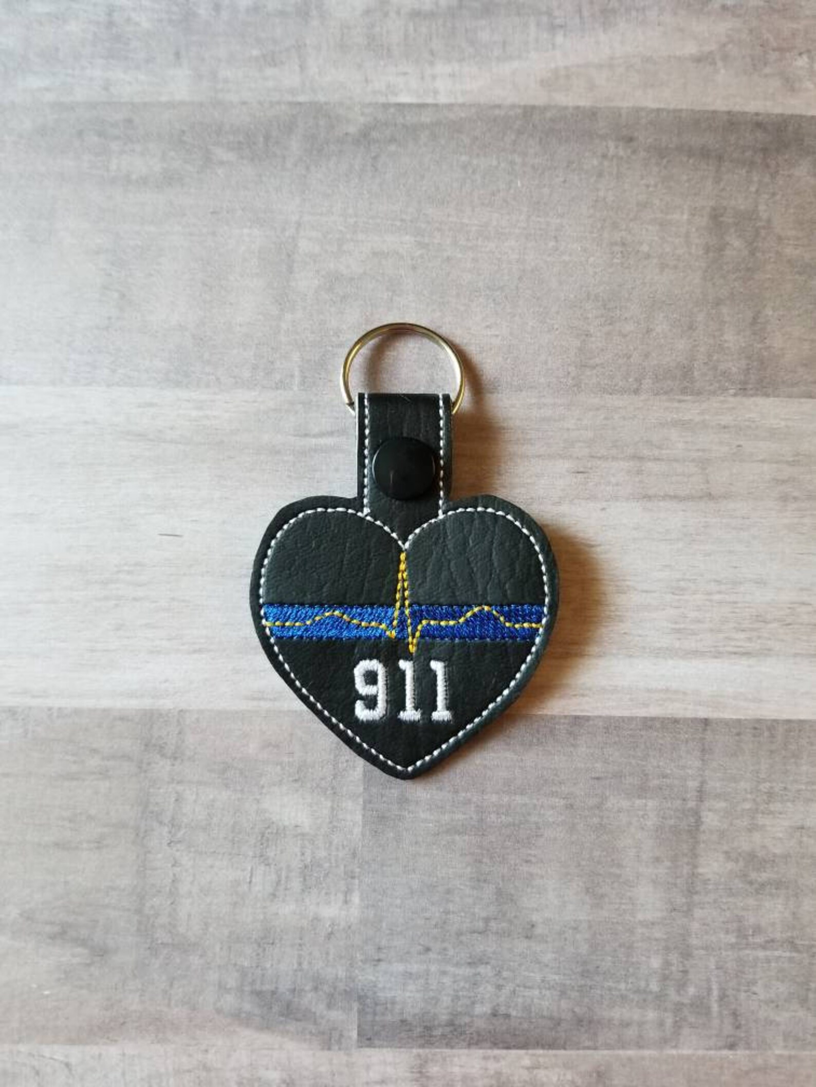 Dispatcher Keychain Police Keychain Thin Gold Line Thin Etsy