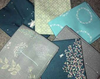 Zippered 8 x 5 clutchwristlet licensecredit cardscash etc fits newer 9+ phones Riley Blake Fairy Edith Wildflowers with mint lining