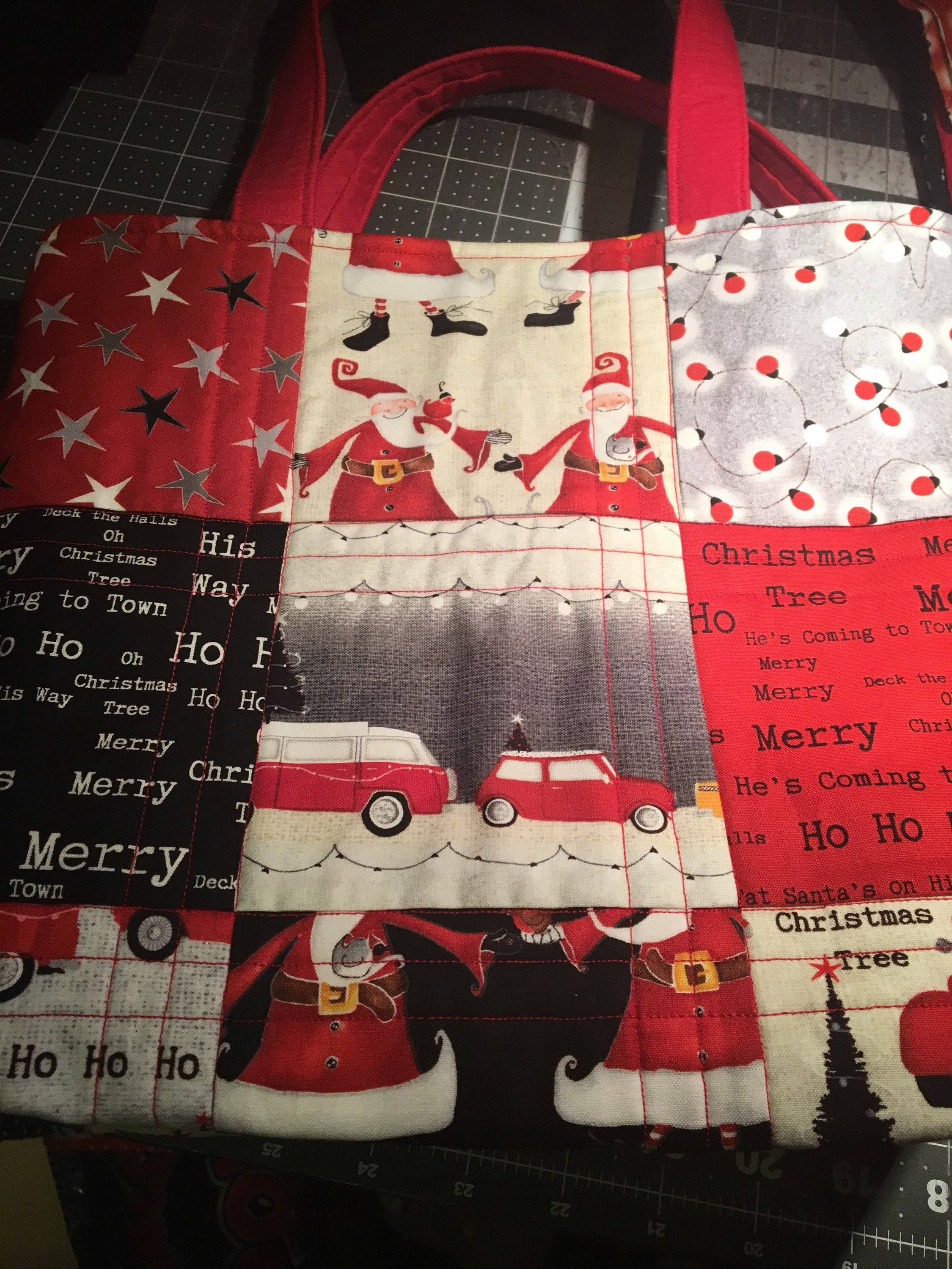 Christmas bag, Christmas decor, Christmas, Bag, Tote, Quilted tote, handmade tote, handmade