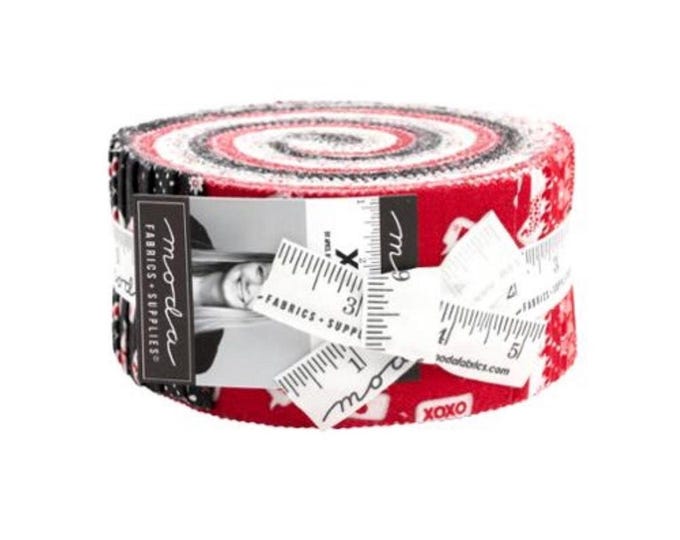 XOXO Jelly Roll by April Rosenthal of Prairie Grass Patterns for Moda - 42 Pieces