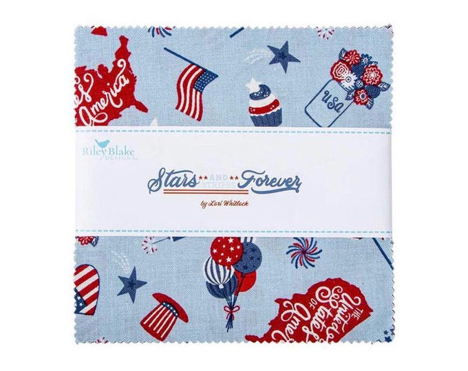 Stars and Stripes Forever Charm Pack – Lori Whitlock for Riley Blake Designs (42 Pieces)