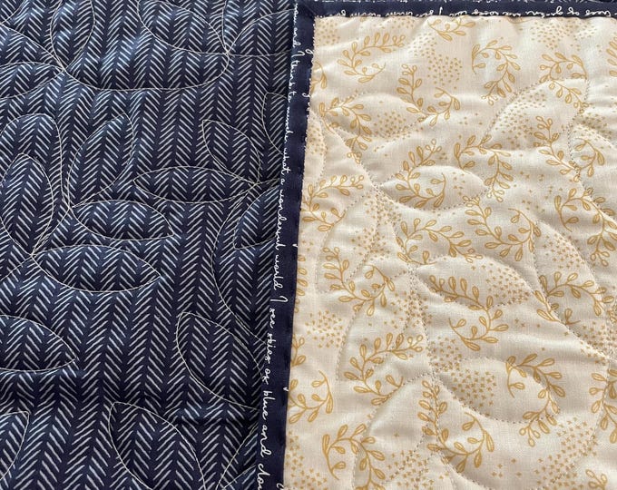 Baby Quilt; Baby Shower Gift; Blue and yellow Quilt