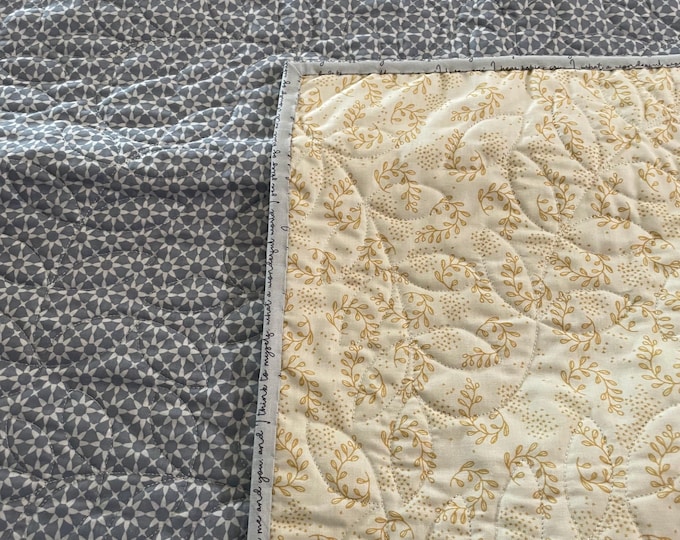 Baby Quilt; Baby Shower Gift; Blue and yellow Quilt