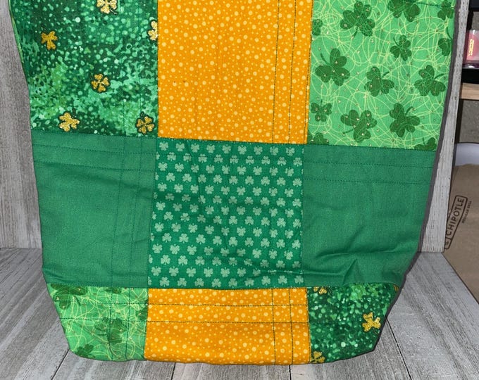 Quilted Bag, holiday bag, Handmade Bag, St. Patrick’s Day Gift, st. Patrick’s day gift