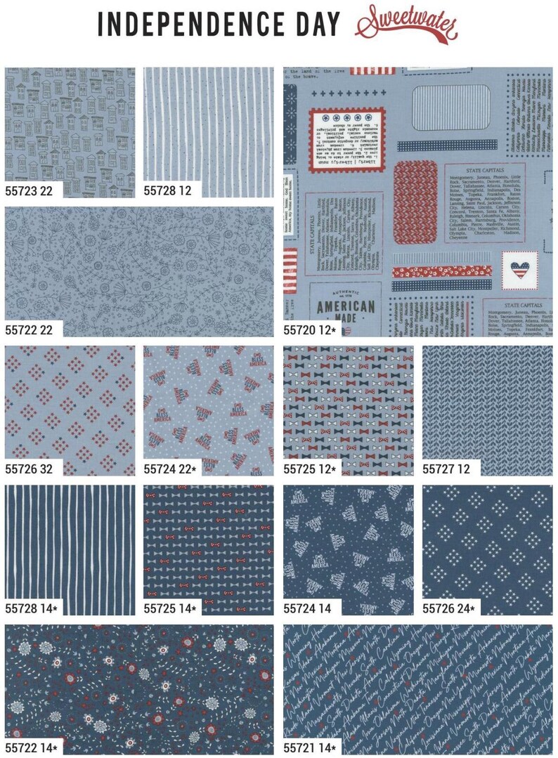 Independence Day - the Meadow Vanilla 55722 11 by Sweetwater for Moda ...