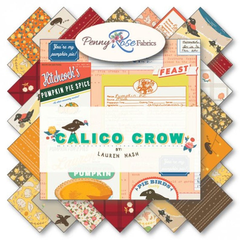 40 Pieces Calico Crow 2.5 Inch Rolie Polie Bundle by Lauren Nash for Penny Rose Fabrics