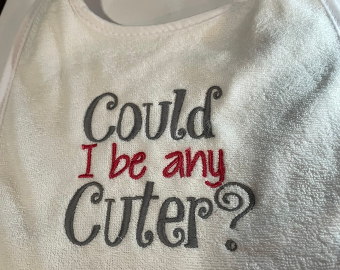 Embroidered Bib for Baby; baby bib; gift; baby shower gift