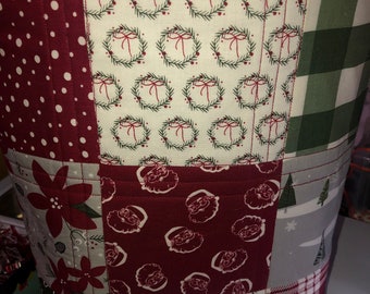 Handmade Christmas Quilted Tote Bag, Holiday Decor