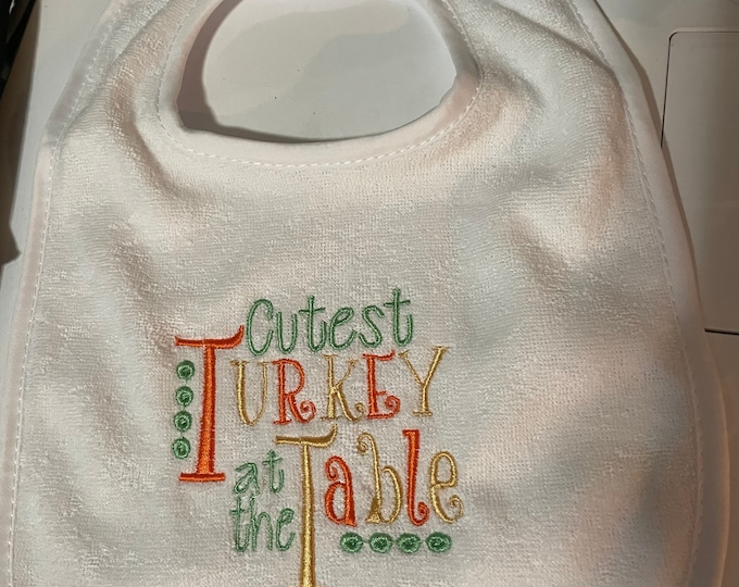 Embroidered Bib for Baby; baby bib; gift; baby shower gift