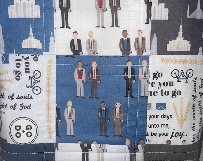 Quilted bag, bag, tote, quilted bag, quilted tote, handmade bag, handmade tote, handmade quilt tote, LDS Missionary gift, Elder missionary
