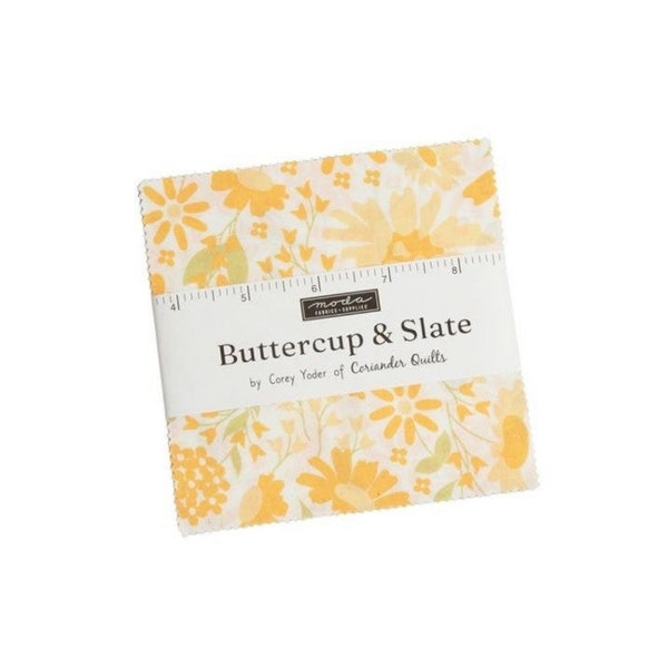 Buttercup Slate 5" Charm Pack by Cory Yoder for Moda - 42 Pieces
