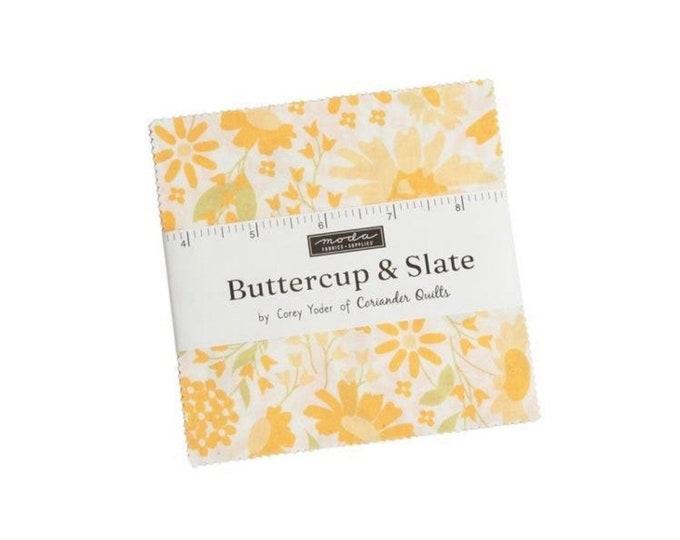 Buttercup Slate 5" Charm Pack by Cory Yoder for Moda - 42 Pieces