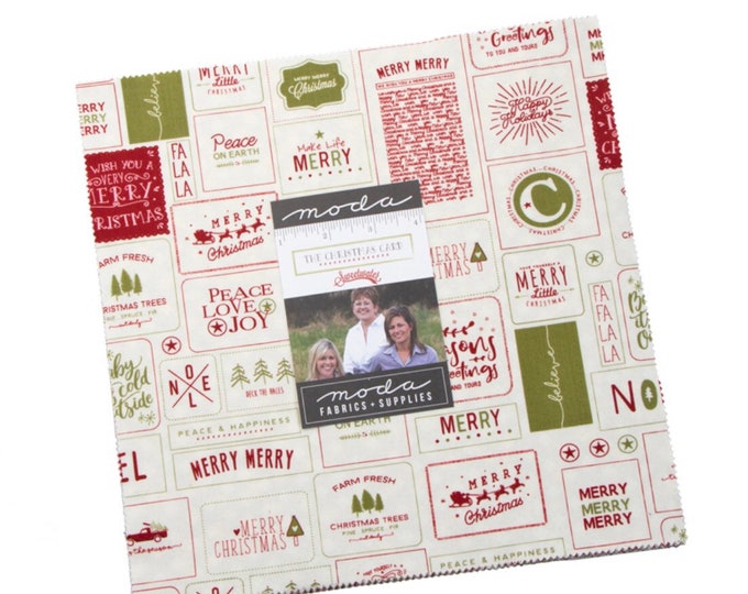 Christmas Card  10" Layer Cake by Sweetwater for Moda - 42 Pieces
