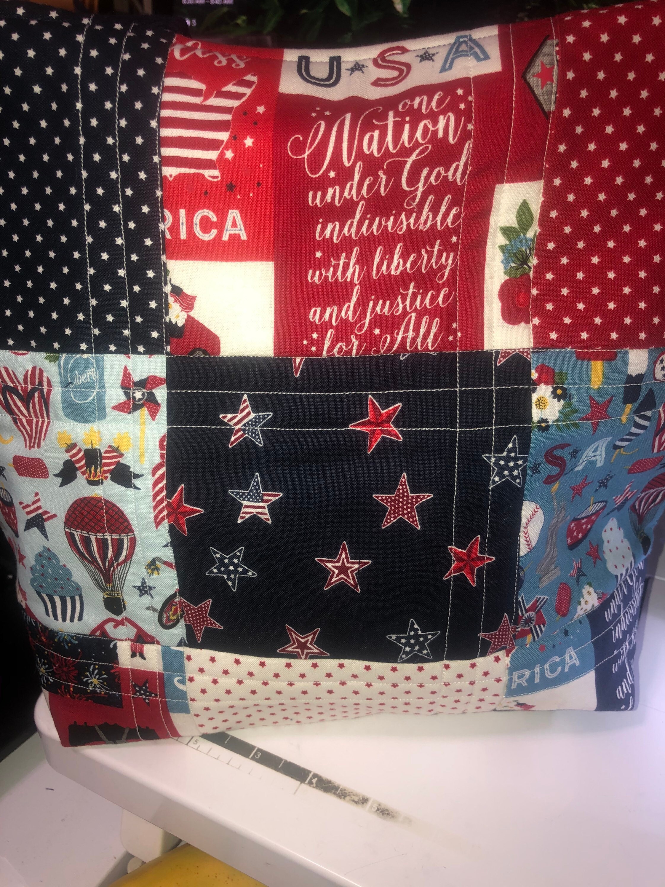 Quilted Bag, Patriotic Bag, Handmade Bag, 4th of July Bag, Independence bag