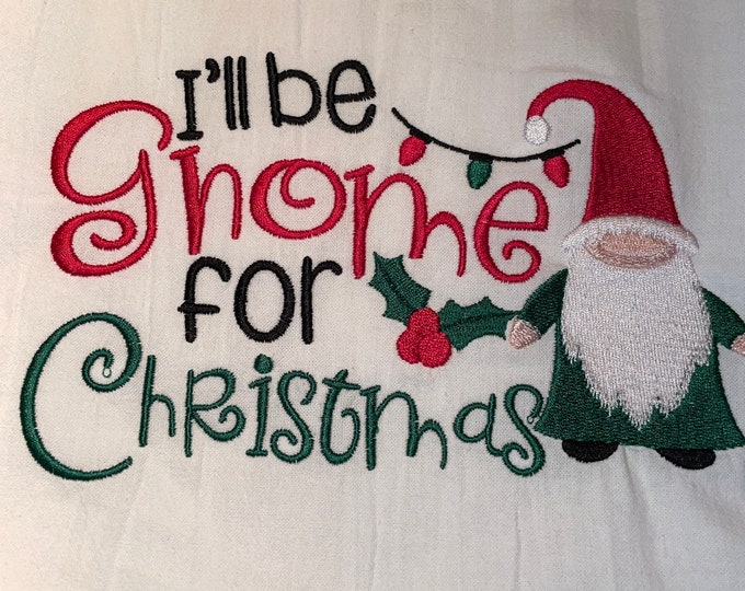 Christmas Embroidered Tea Towel, Christmas Table, Flour Sack Towel, kItchen Tea Towel, Christmas Decor