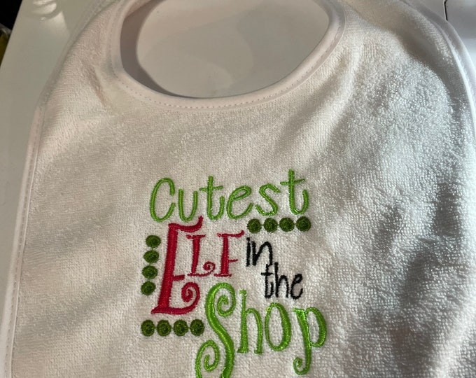 Embroidered Bib for Baby; baby bib; gift; baby shower gift