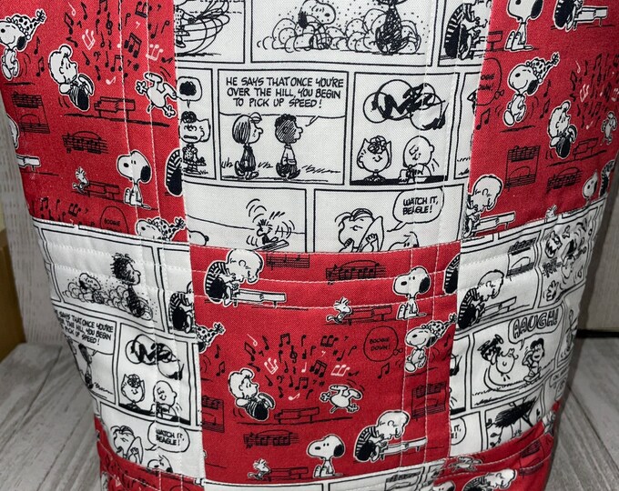 Snoopy bag, snoopy gift,Quilted Bag, Handmade Bag, Handmade Tote, Bag, Tote, Quilted Tote, Homemade Bag, Homemade Tote, birthday gift