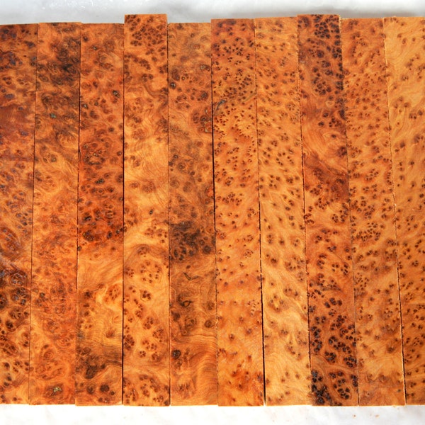 EXTREME FIGURE Exhibition Grade AAA Extra Long Thuya Burl Pen Blanks  3/4 x 3/4 x 7-1/4" Penturning, Woodworking, Burl Blanks, Raw Materials