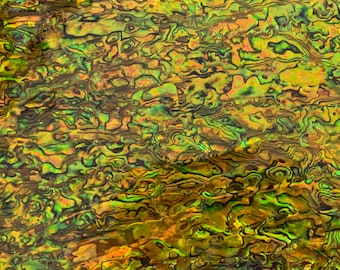 Geel Nieuw-Zeelandse abaloneschelp zelfklevend fineervel (parelmoerschelp) 9,5 x 5,5 inch - A9