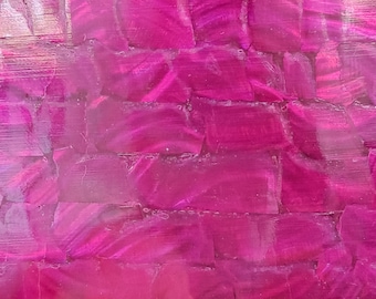 Hoja de chapa adhesiva de concha de río púrpura (concha de nácar) 9,5 x 5,5 pulgadas -A33