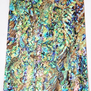 Natural Paua Abalone Adhesive Veneer Sheet (Mother of Pearl Shell) 9.5 x 5.5 inches -A46