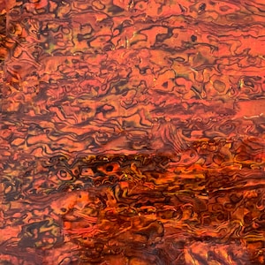 Orange New Zealand Abalone Shell  Adhesive Veneer Sheet (Mother of Pearl Shell) 9.5 x 5.5 inches -A10