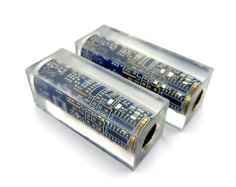 Blue Circuit Board Cigar Pen Blanks 10mm -CB-10C-BLU