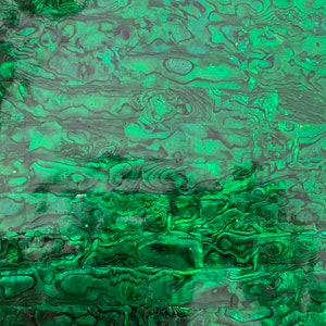 Green New Zealand Abalone Shell Adhesive Veneer Sheet (Mother of Pearl Shell) 9.5 x 5.5 inches -A5