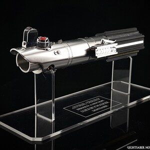 Class-I Crystal Clear Acrylic Lightsaber Stand with Engraved Text