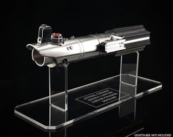 Class-I Crystal Clear Acrylic Lightsaber Stand with Engraved Text