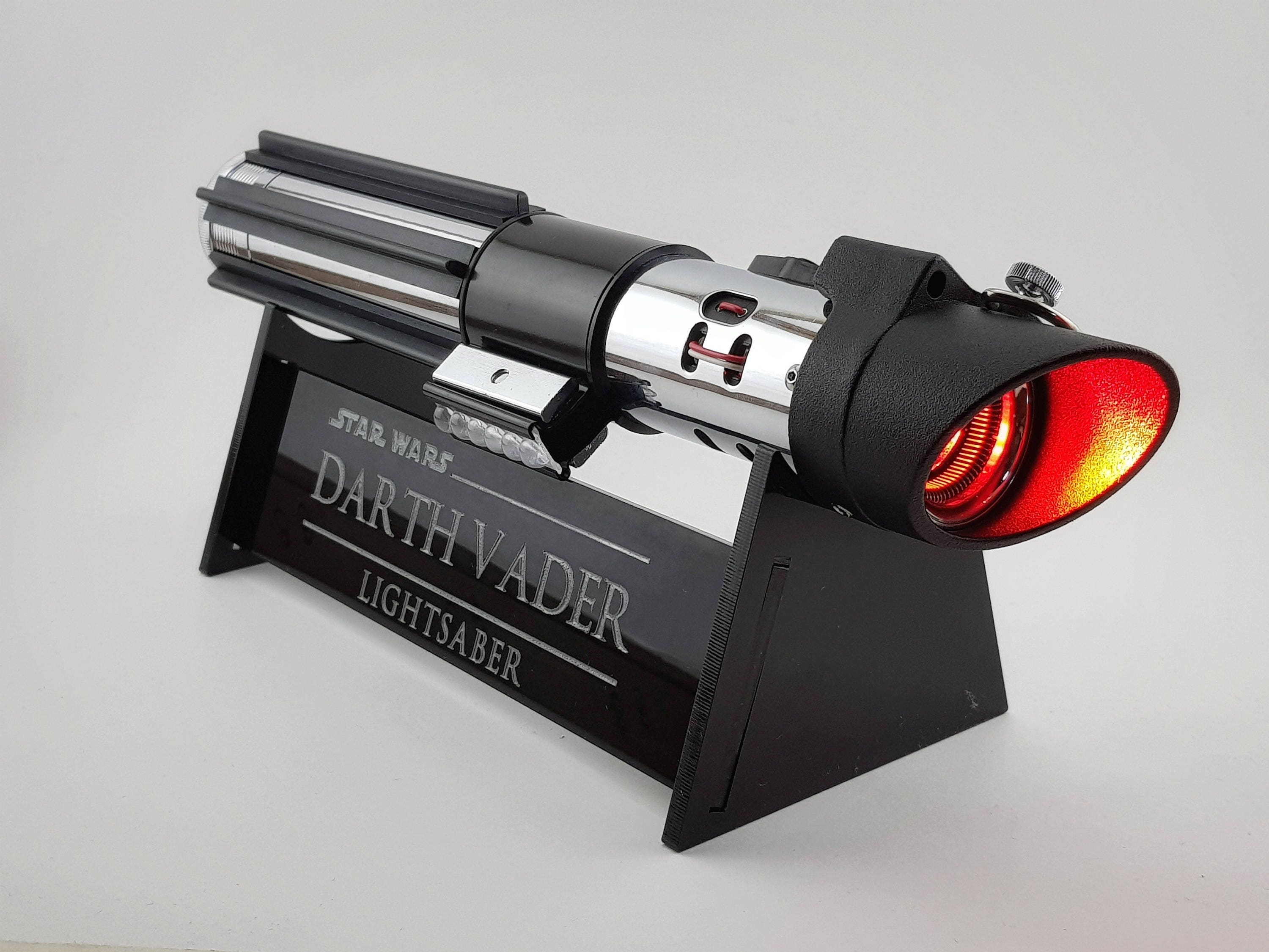 Classic Piano Black Acrylic Lightsaber Stand with Silver- Painted Eng…