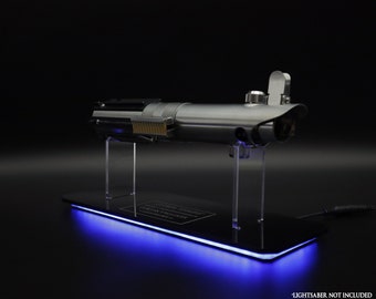 Illuminated Class-I Acrylic Lightsaber Stand with Silver-Painted Engraved Text