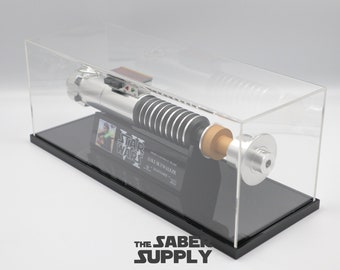 Low-Profile Acrylic Display Case for Single Tier Lightsaber Stand