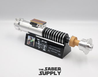 Class-III Piano Black Acrylic Lightsaber Stand with Printed Image and Text