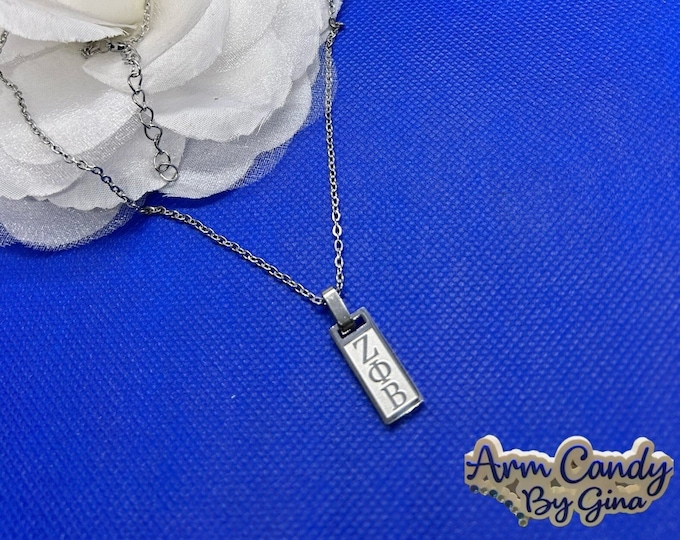 Zeta Phi Beta  Small Embossed Tag Necklace