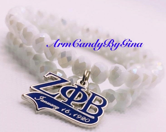 Zeta Phi Beta Double Strand Rondelle Bracelet