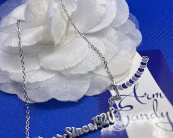 Zeta Phi Beta Puff Letter Necklace