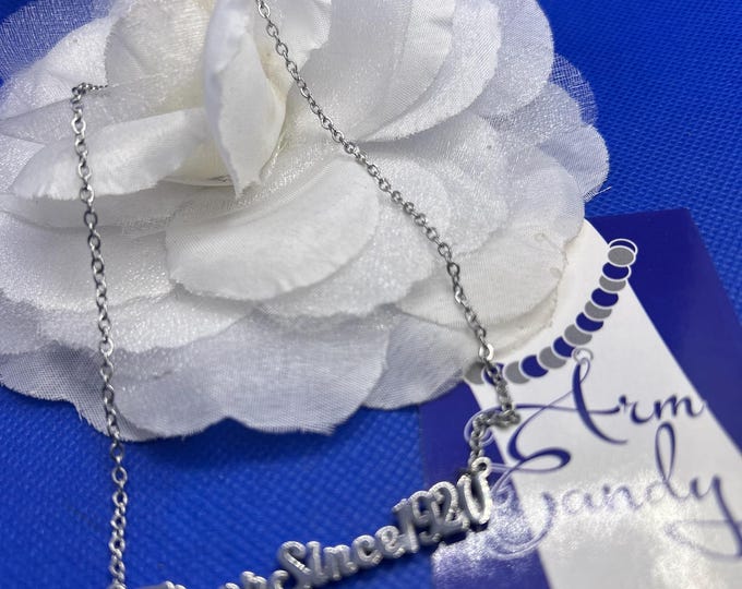 Zeta Phi Beta Puff Letter Necklace