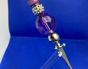 Large Purple Bead  and Silver Letter Opener