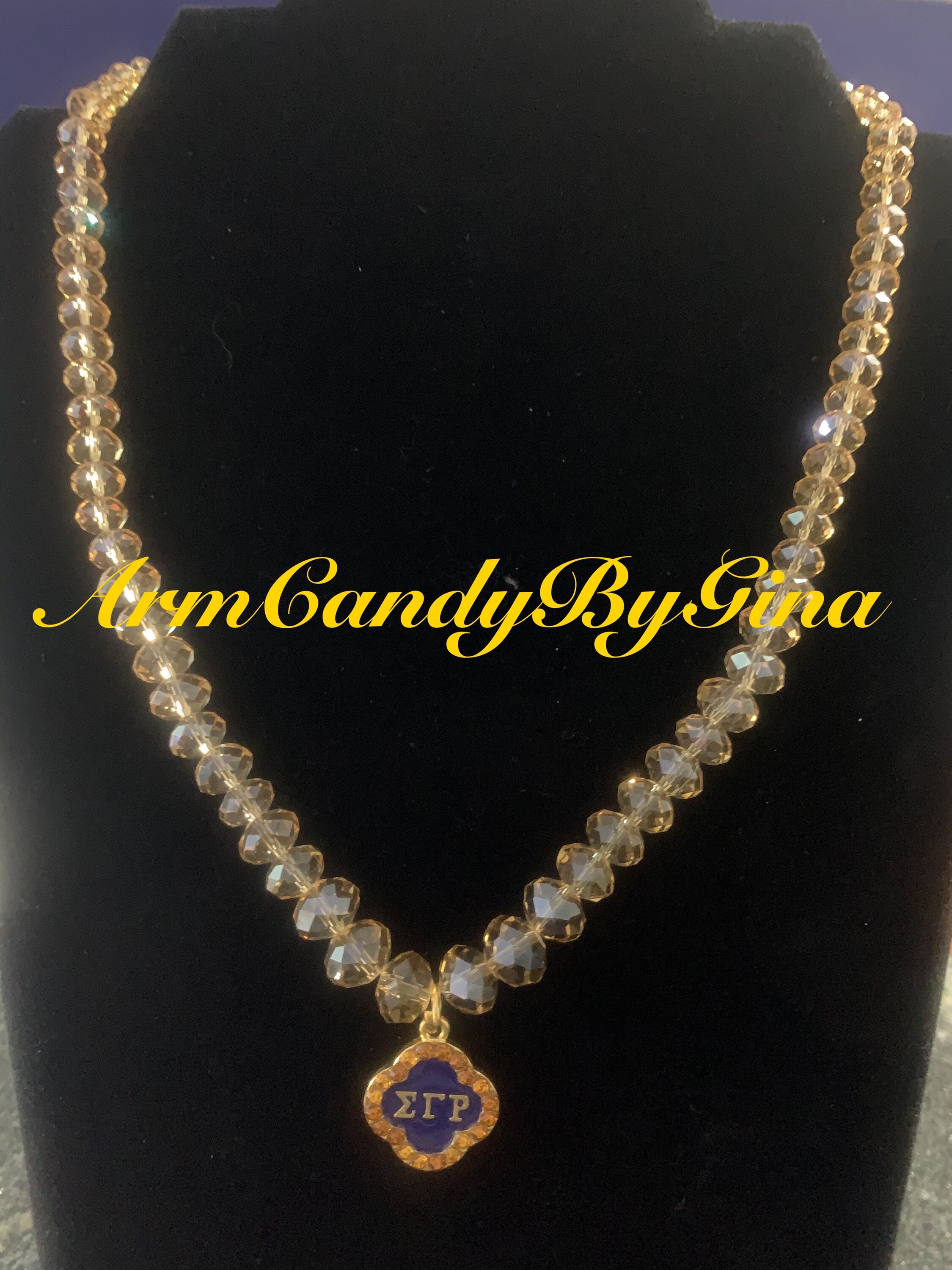 Sigma Gamma Rho Crystal Necklace