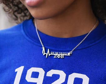Zeta Phi Beta Stainless Steel Necklace, Sorority Anniversary Gift